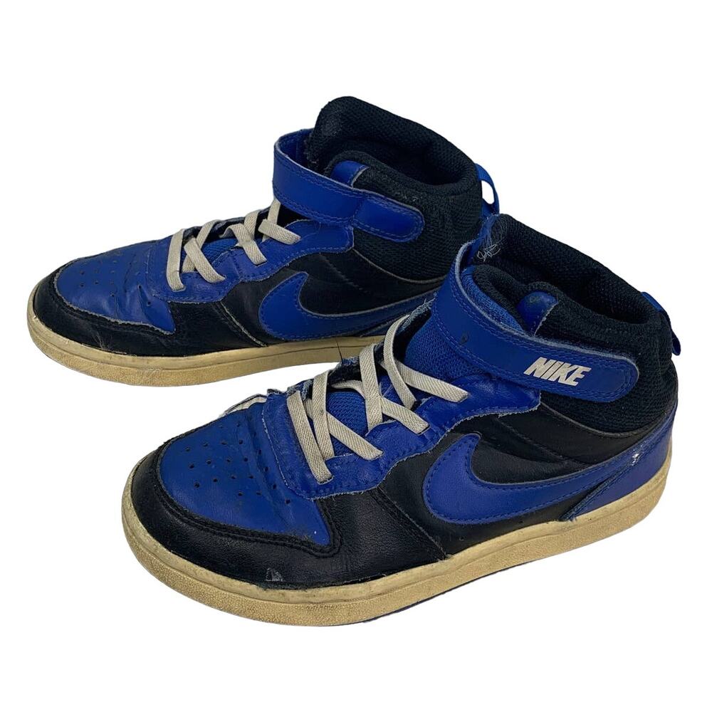 Nike 2020 Kids Boys Size 13.5 Faux Leather Upper High Top Tennis Athletic Shoes - Picture 2 of 6